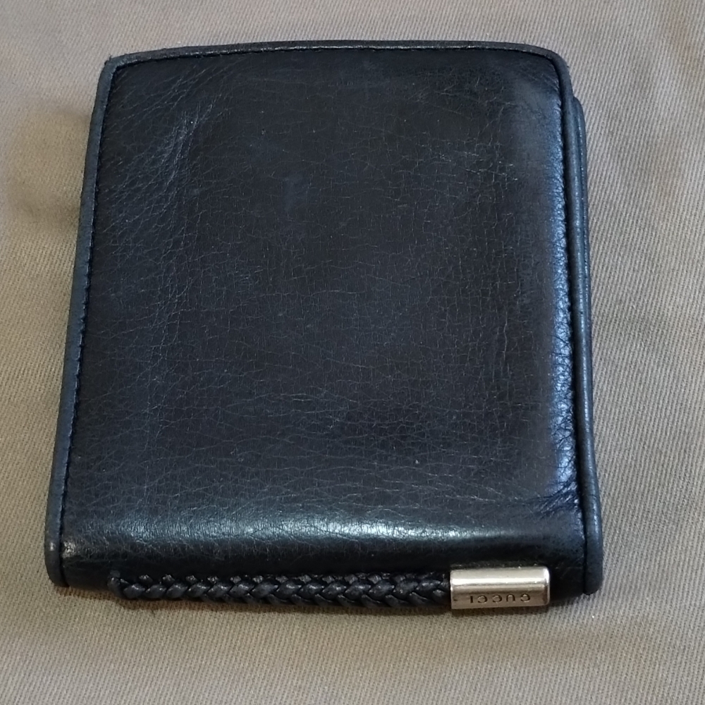 VINTAGE GUCCI SOFT BLACK LEATHER MEN'S BI-FOLD WALLET ~ AUTHENTIC - Picture 5 of 16